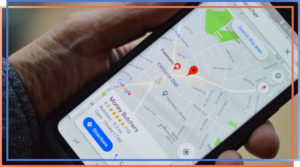 GPS tracking map on mobile phone